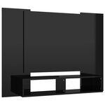 vidaXL Meuble TV mural Noir brillant 120x23 5x90 cm Bois d’ingénierie