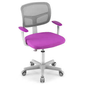 Chaise de bureau enfant réglable en hauteur 54 x 50 x 80-91 5 cm avec mise en posture ergonomique style contemporain en PVC violet 20_0011126
