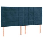 vidaXL Sommier à lattes de lit matelas et LED Bleu foncé 180x200 cm