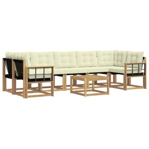 vidaXL Ensemble de canapés d'extérieur 8 pc Blanc et crème