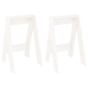 vidaXL Tabourets lot de 2 blanc 40x40x60 cm bois massif de pin