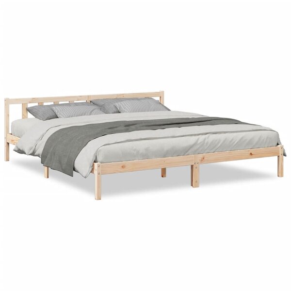 vidaXL Cadre de lit extra long sans matelas 180x210 cm bois massif pin