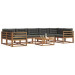 vidaXL Ensemble de canapés d'extérieur 8 Pièces Naturel et Anthracite