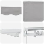 vidaXL Auvent Rétractable with Manuel 500 × 350 cm Gris clair