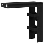 vidaXL Table de Bar Murale avec étagère Chêne noir 102 x 45 x 103 5 cm