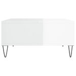 vidaXL Table basse blanc brillant 60x60x30 cm bois d'ingénierie