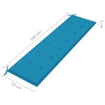 vidaXL Banc de jardin avec coussin bleu 175 cm Teck massif