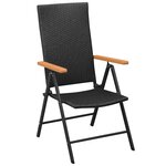 vidaXL Chaises empilables de jardin lot de 2 Résine tressée Noir