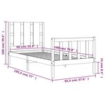 vidaXL Cadre de lit sans matelas blanc 90x190 cm bois de pin massif