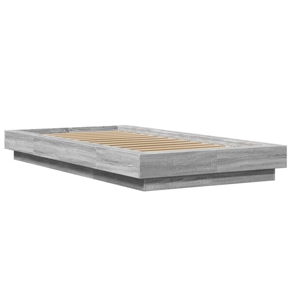 vidaXL Cadre de lit sonoma gris 90x200 cm bois d'ingénierie