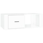 vidaXL Table basse Blanc brillant 100x50 5x35 cm Bois d'ingénierie