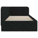 vidaXL Cadre de lit d'angle avec tête de lit Noir 100 x 200 cm tissu