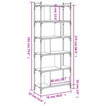 vidaXL Bibliothèque 6 niveaux noir 76x32x192 cm bois d'ingénierie