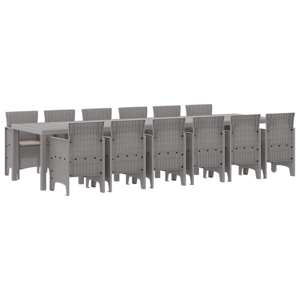 vidaXL Ensemble de salle à manger pour jardin 13 Pièces Gris clair