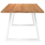 vidaXL Table à manger avec bord naturel 180x100x74cm bois massif chêne