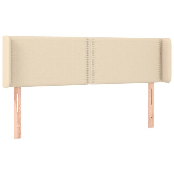 vidaXL Tête de lit avec oreilles Crème 147x16x78/88 cm Tissu