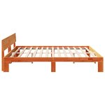 vidaXL Cadre de lit avec tête de lit marron ciré 200x200 cm en bois de pin massif