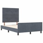 vidaXL Cadre de lit avec tête de lit Gris foncé 120 x 200 cm Velours
