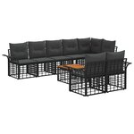 vidaXL Ensemble de canapés d'extérieur 9 pc Noir et Gris foncé