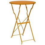 vidaXL Ensemble bistro pliant 3 pc Moutarde Acier