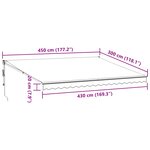 vidaXL Auvent rétractable automatique marron 450x300 cm