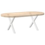 vidaXL Pieds de table basse en forme de X  2 pièces  blanc  50 x (42-43) cm  acier