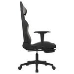 vidaXL Chaise de jeu avec repose-pied Noir et gris clair Tissu