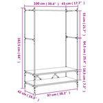 vidaXL Porte-vêtements avec étagères noir bois d'ingénierie