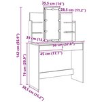 vidaXL Coiffeuse avec lumières LED chêne artisanal 96x40x142 cm