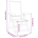 vidaXL Chaises inclinables de jardin lot de 6 tissu et bois massif