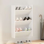vidaXL Armoire à chaussures murale Blanc 60x18x90 cm Aggloméré