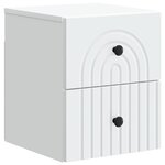 vidaXL Cabinet de chevet mural 2 Pièces Blanc 33 x 34 5 x 40 cm