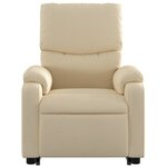 vidaXL Fauteuil inclinable de massage Crème Tissu