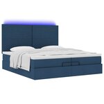 VidaXL Cadre de lit ottoman avec matelas bleu 200x200cm tissu