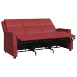 vidaXL Fauteuil inclinable à 3 places Rouge bordeaux Similicuir