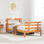 vidaXL Cadre de lit avec tête de lit sans matelas cire marron 75x190cm