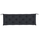 vidaXL Coussins de banc de jardin lot de 2 carreaux noir 150x50x7 cm