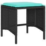 vidaXL Salon de jardin 4 Pièces avec coussins noir résine tressée