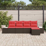 vidaXL Ensemble de canapé de jardin 5 Pièces Marron polyrotin