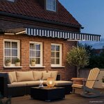 vidaXL Cadre de store manuel avec LEDs Anthracite et blanc 3 5 x 2 5 m