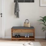 vidaXL Banc d'entrée avec coussin Bois ancien 83 x 38 x 45 cm