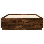 vidaXL Cadre de lit avec lumières LED chêne fumé 140x200 cm