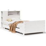 vidaXL Cadre de lit sans matelas blanc 100x200 cm bois de pin massif