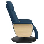 vidaXL Fauteuil inclinable de massage avec repose-pieds bleu tissu