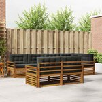 vidaXL Ensemble de canapés d'extérieur 7 Pièces Naturel et Anthracite