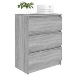 vidaXL Buffet Sonoma gris 60x35x76 cm Bois d'ingénierie