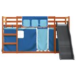 vidaXL Lit superposé sans matelas avec toboggan et rideaux 80x200 cm