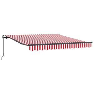vidaXL Auvent Rétractable Rouge et Blanc 300 x 250 cm