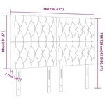 vidaXL Tête de lit à LED Gris clair 160x7x118/128 cm Velours