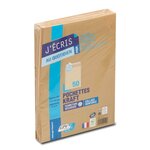 Paquet de 10 pochettes kraft brun b5 176x250 85 g/m² bande de protection gpv